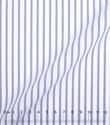 FALI - Popeline rayures Bleu Marine 