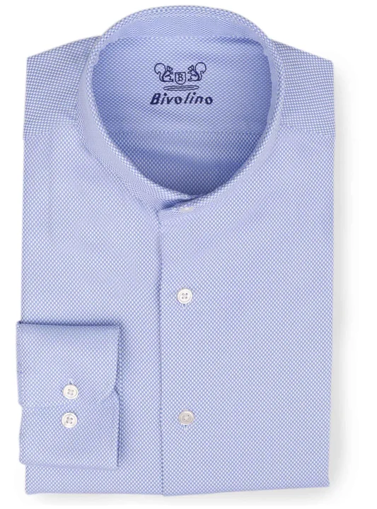 FORDIANO - Dobby blue cutaway collar shirt - Bedford 2