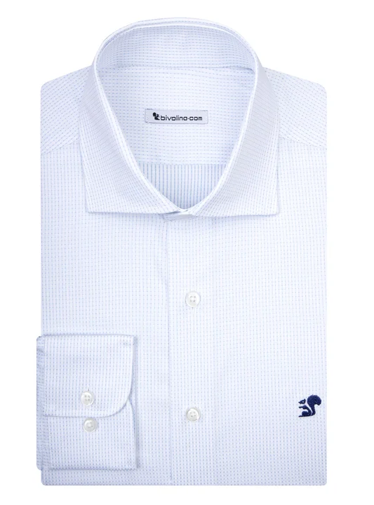 ADIUTO - light blue business micro-dots 2fold  shirt - CUMAR 5 - THOMAS MASON