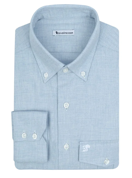 SAN GEMINI - Skybleu Flannel twill  shirt - FLANEL 6