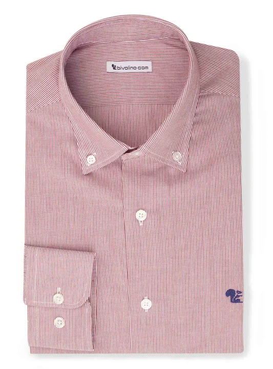 BOLISSI- Poplin red striped shirt - Bolis 1