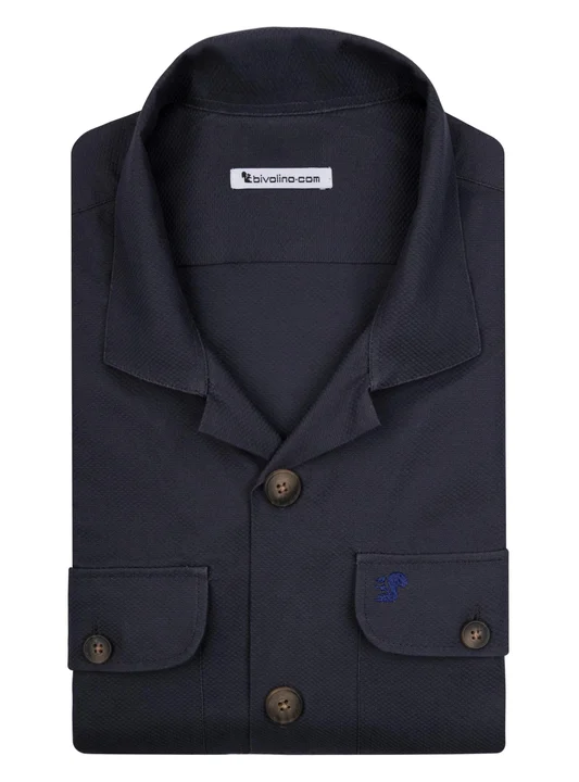 ABELE - heavy dobby dark grey overshirt  - GREYI 1