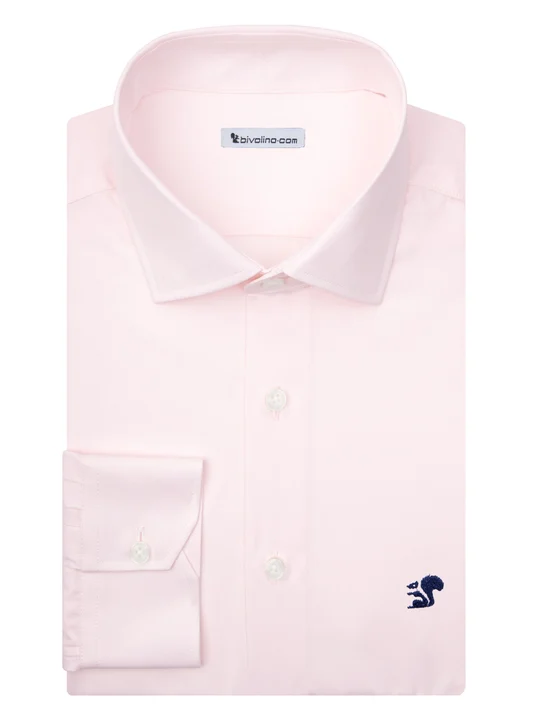 AICARDO - plain pink poplin two-ply shirt - GALA 2