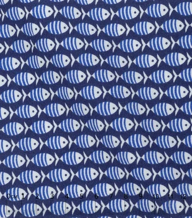 PESCE - Print motif poisson - bleu-navy