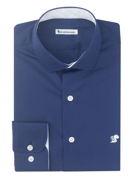 LA SPEZIA - navy Poplin Non-iron men shirt - MELI 2