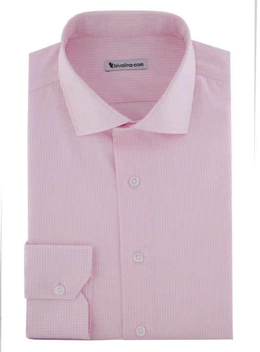 ROSI - Easy-care gingham pink shirt - KENTO 1