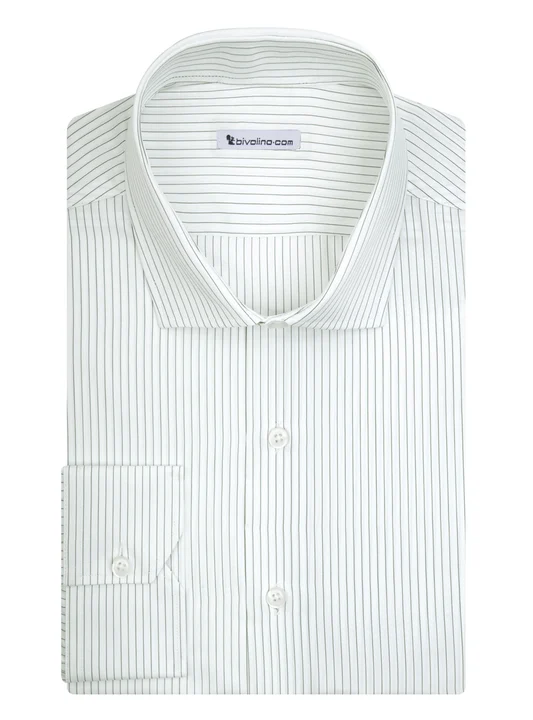 AFRICANO - green bengal stripe 2fold shirt - WINDY 17 BENGAL