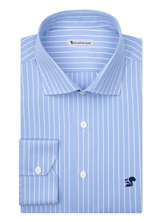 AIDO - Striped Poplin blue shirt - TUFO 10