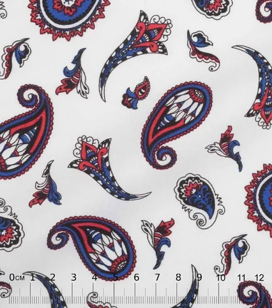 PAISLEY - Print motif cachemire - bleu-rouge
