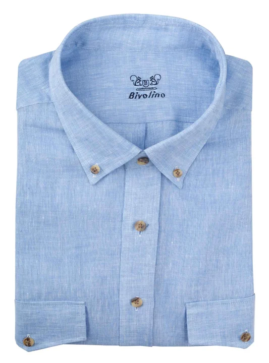 SORINI - smart casual linen blue shirt - Sera 2