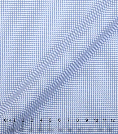 DOBBYDOTS - Popeline imprimer bleu pointille blanc
