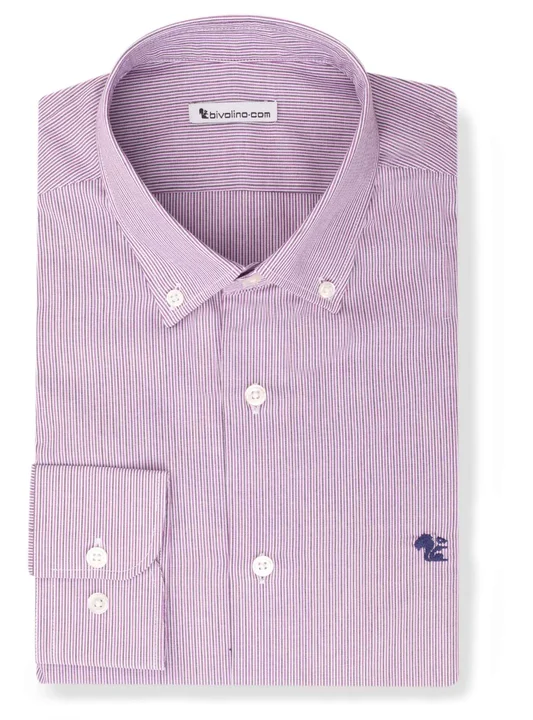 BOLICHI - Poplin purple striped shirt - Bolis 2