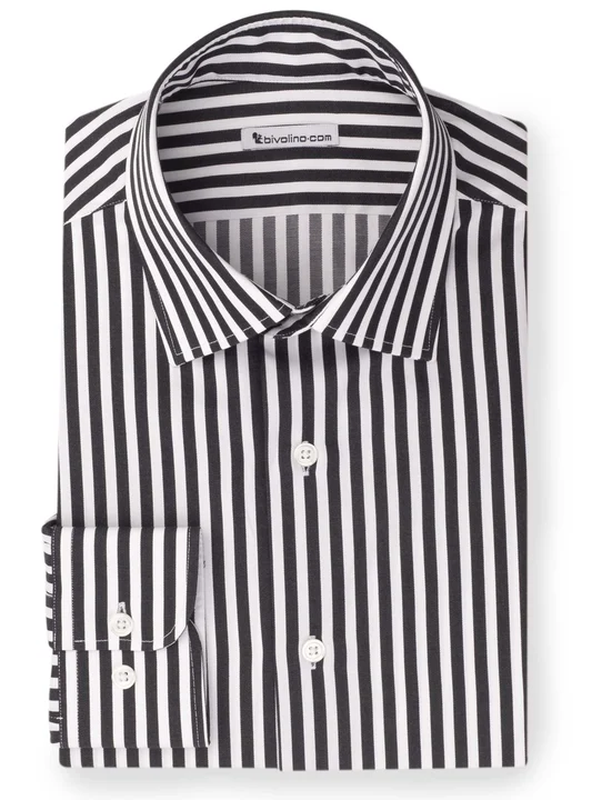 LUCOCINI -  Black striped shirt - Mage 5