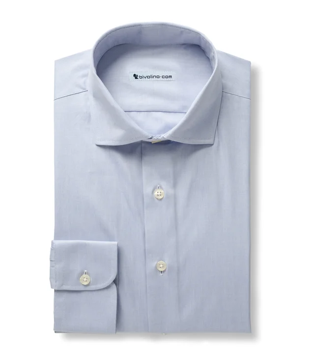 MANESTRA - Pinpoint Shirt plain light blue - KIWI 3
