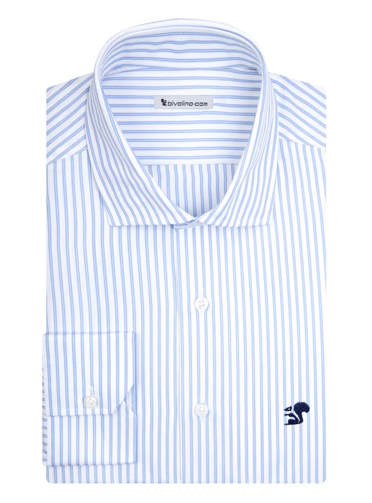 AIMONE - blue bengal stripe 2fold shirt - WINDY 13 BENGAL