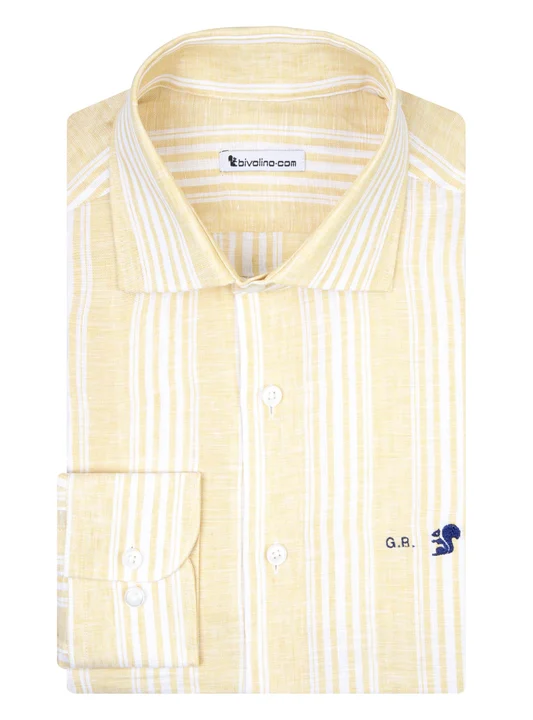 ALBINO - plain yellow linen shirt - NEON 17