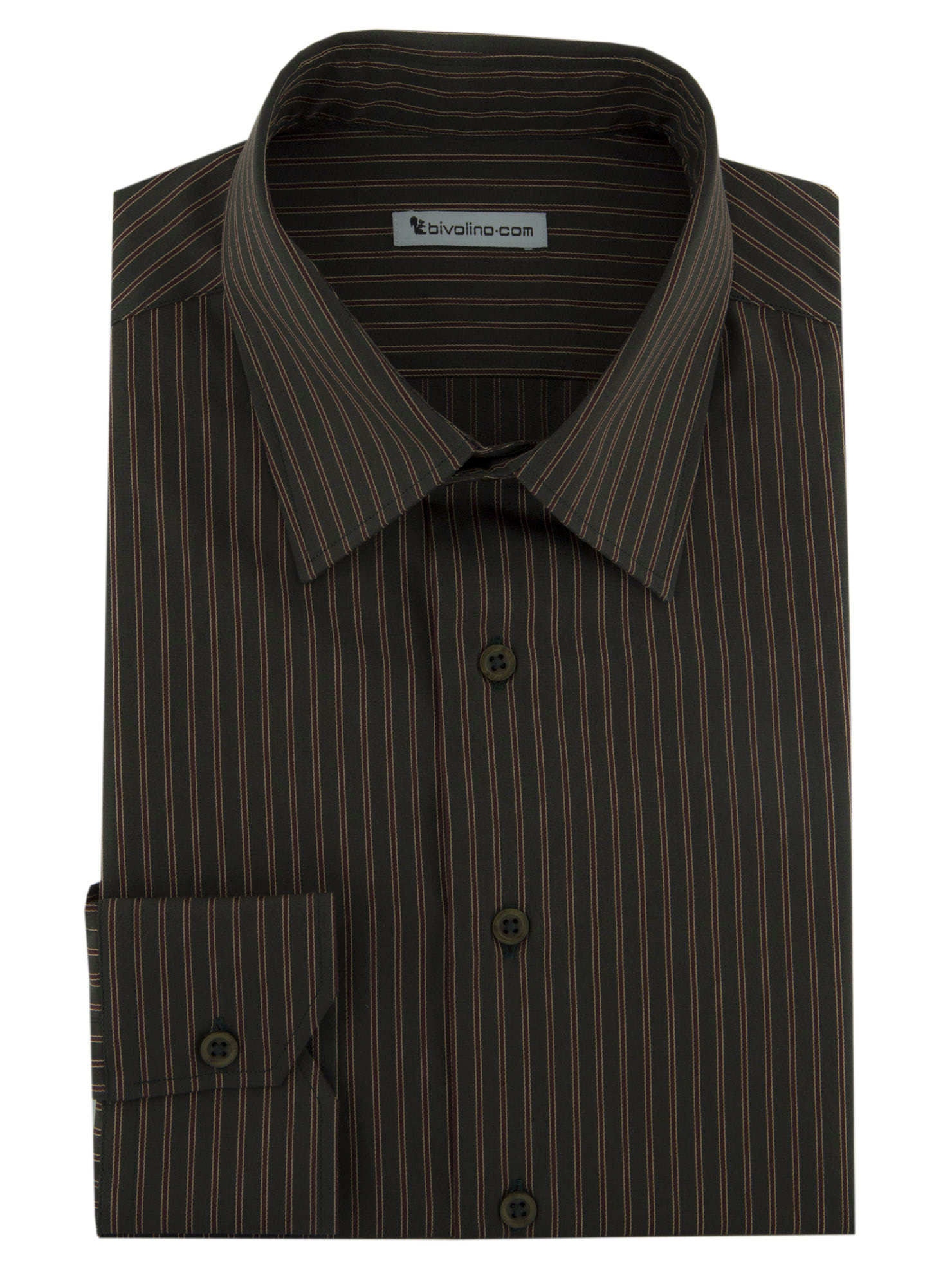 EDOLO - Poplin shirt striped green-bordeaux  - CIFRA 6 