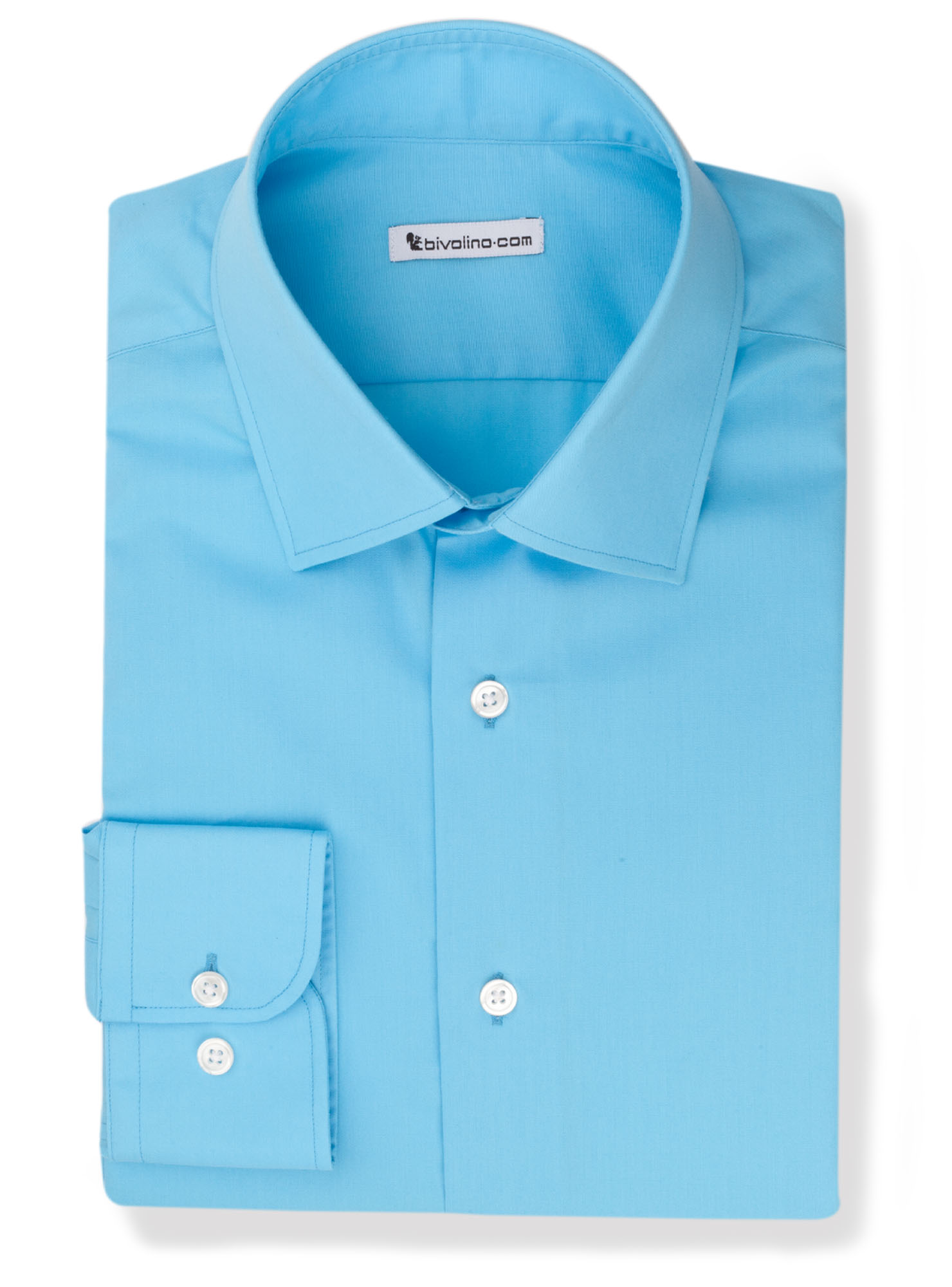 PERFO -  Turquoise poplin shirt easy-care - Brise 3