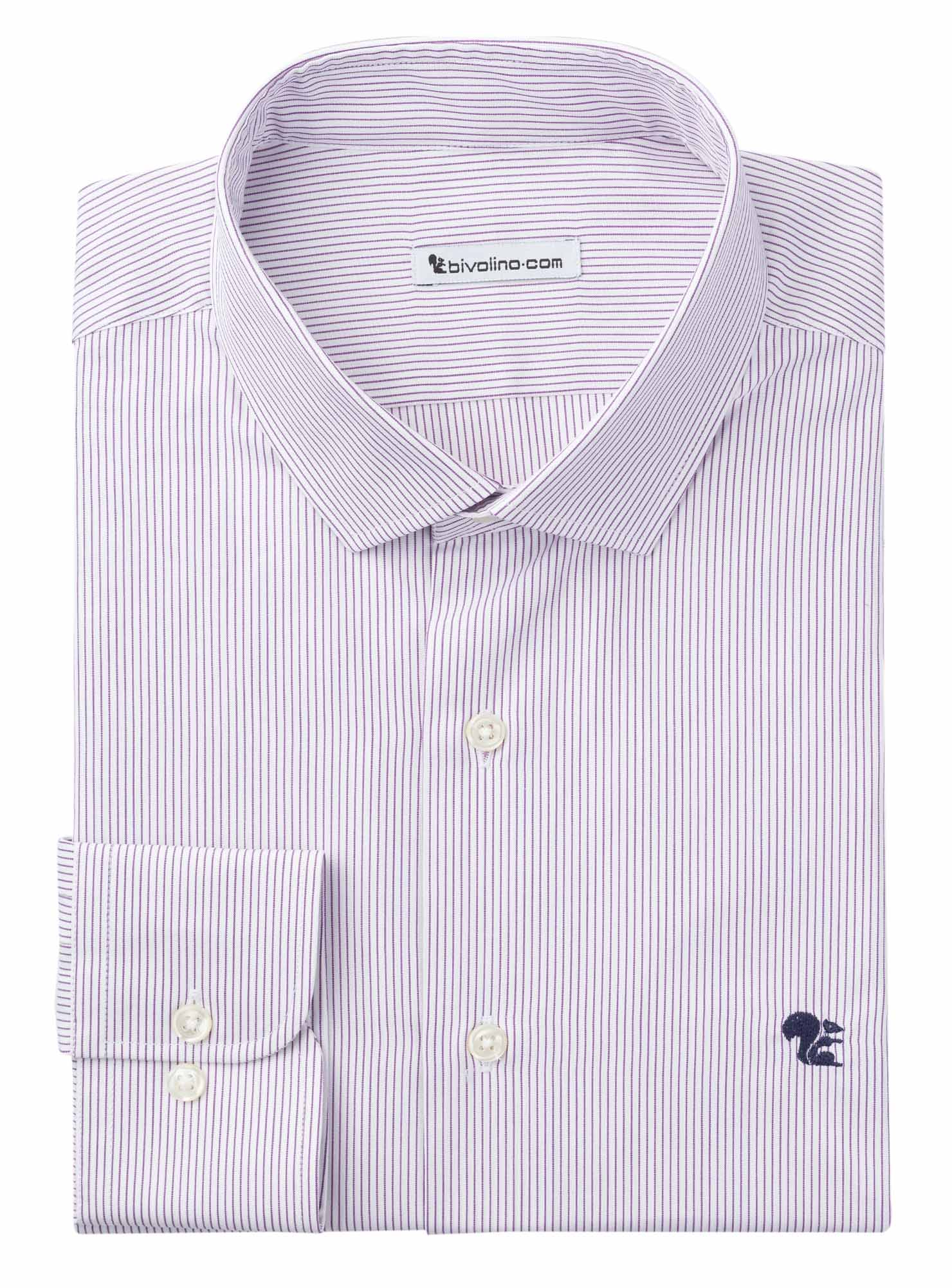 CASTEL GIORGIO - poplin purple stripes men shirt - ORIS 2-THOMAS MASON