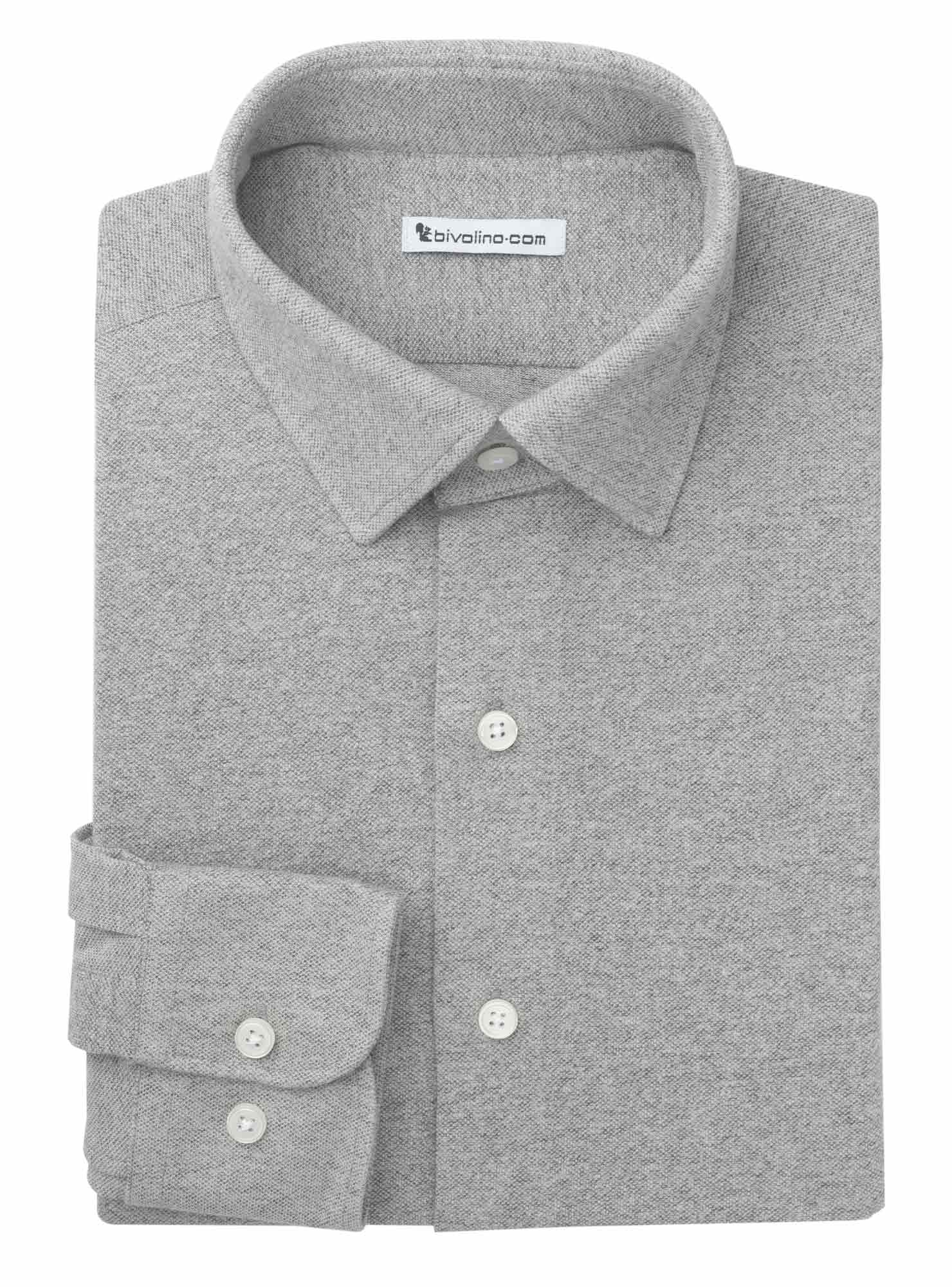 FORLì - 100% cotton piqué Jersey gray men shirt - JERSILI 3