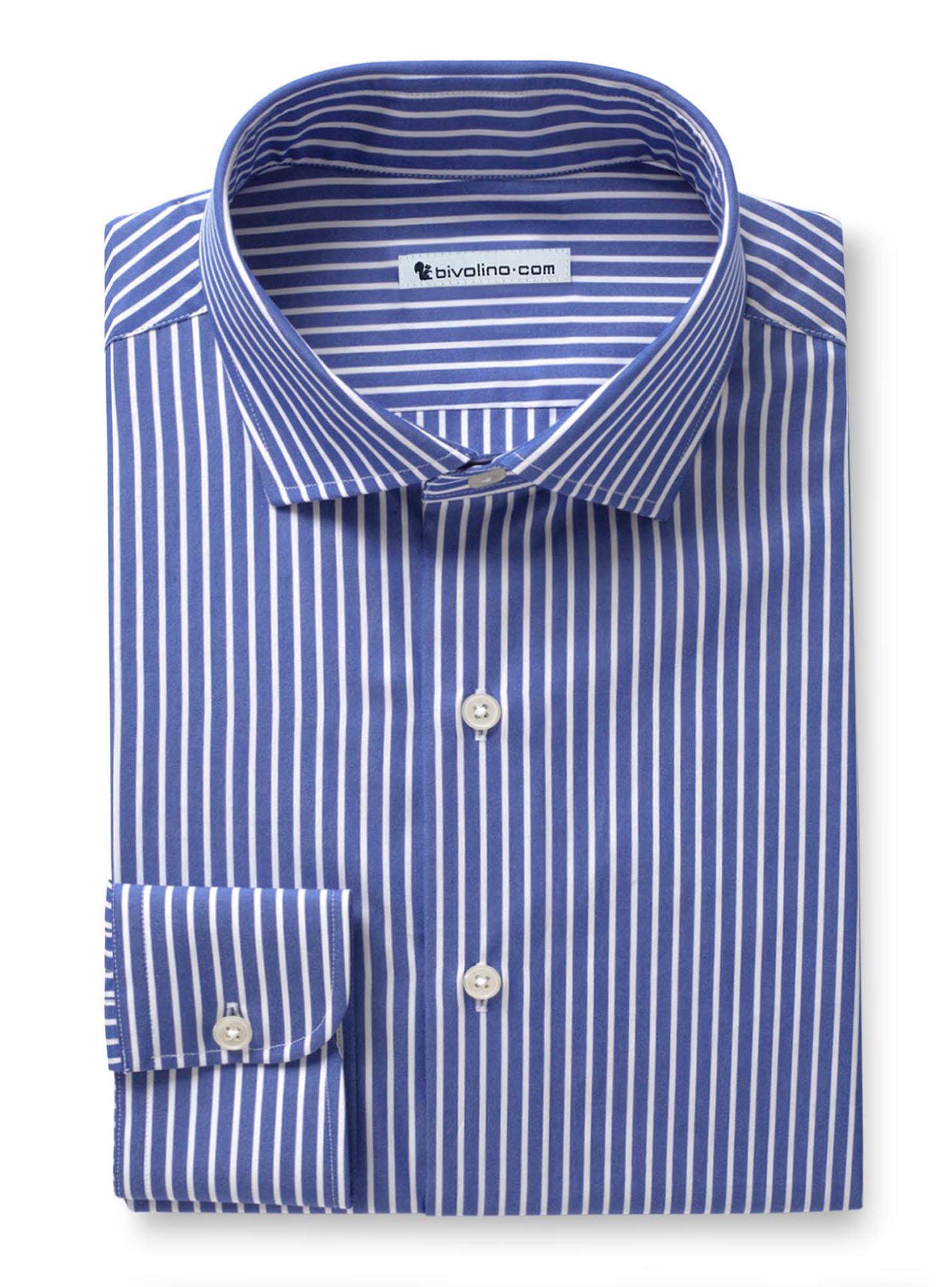 IMPERIA - Popelín de rayas azul royal camisa de hombre - TUFO 1 