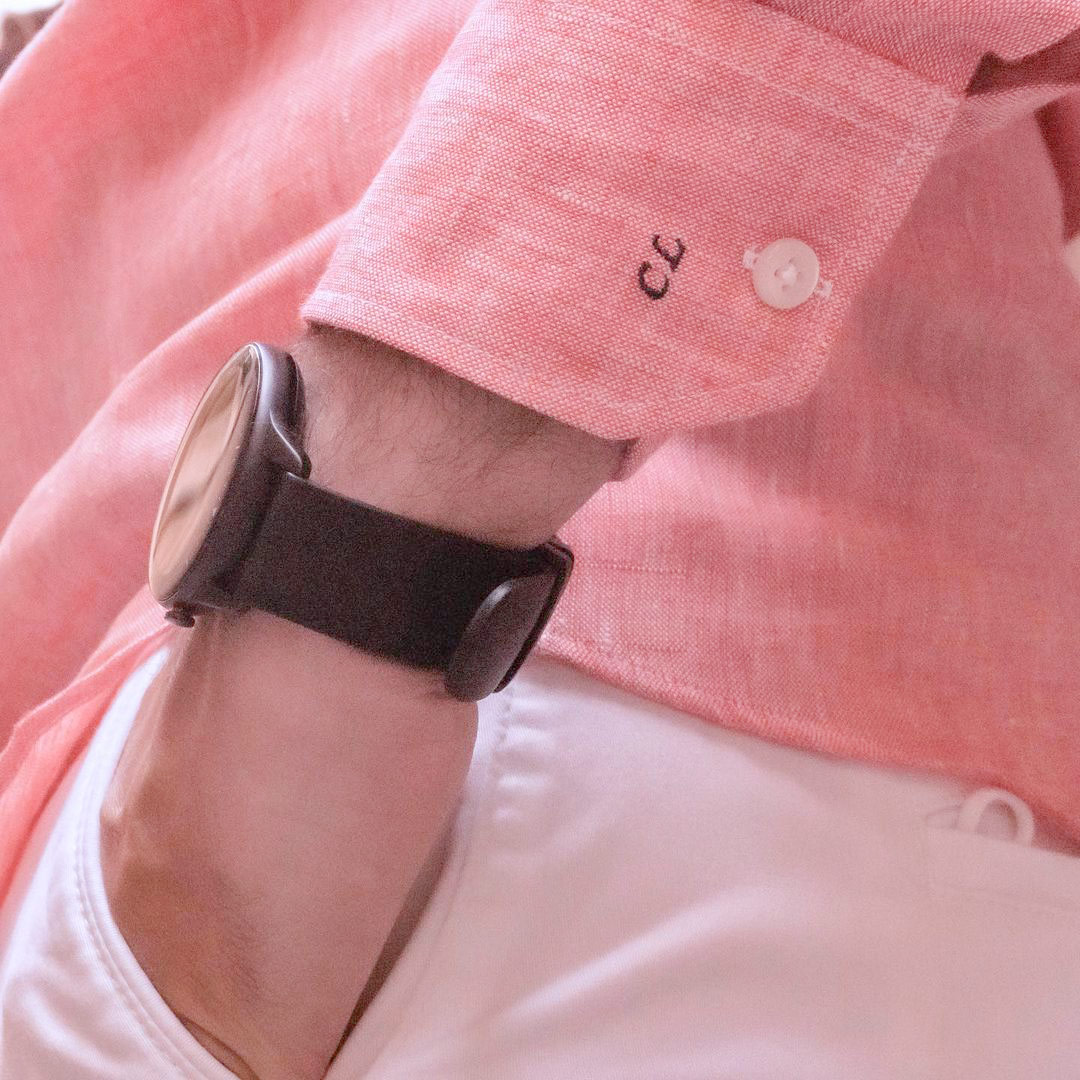IGLESIAS - lino rosa liso camisa de hombre - SERA 5