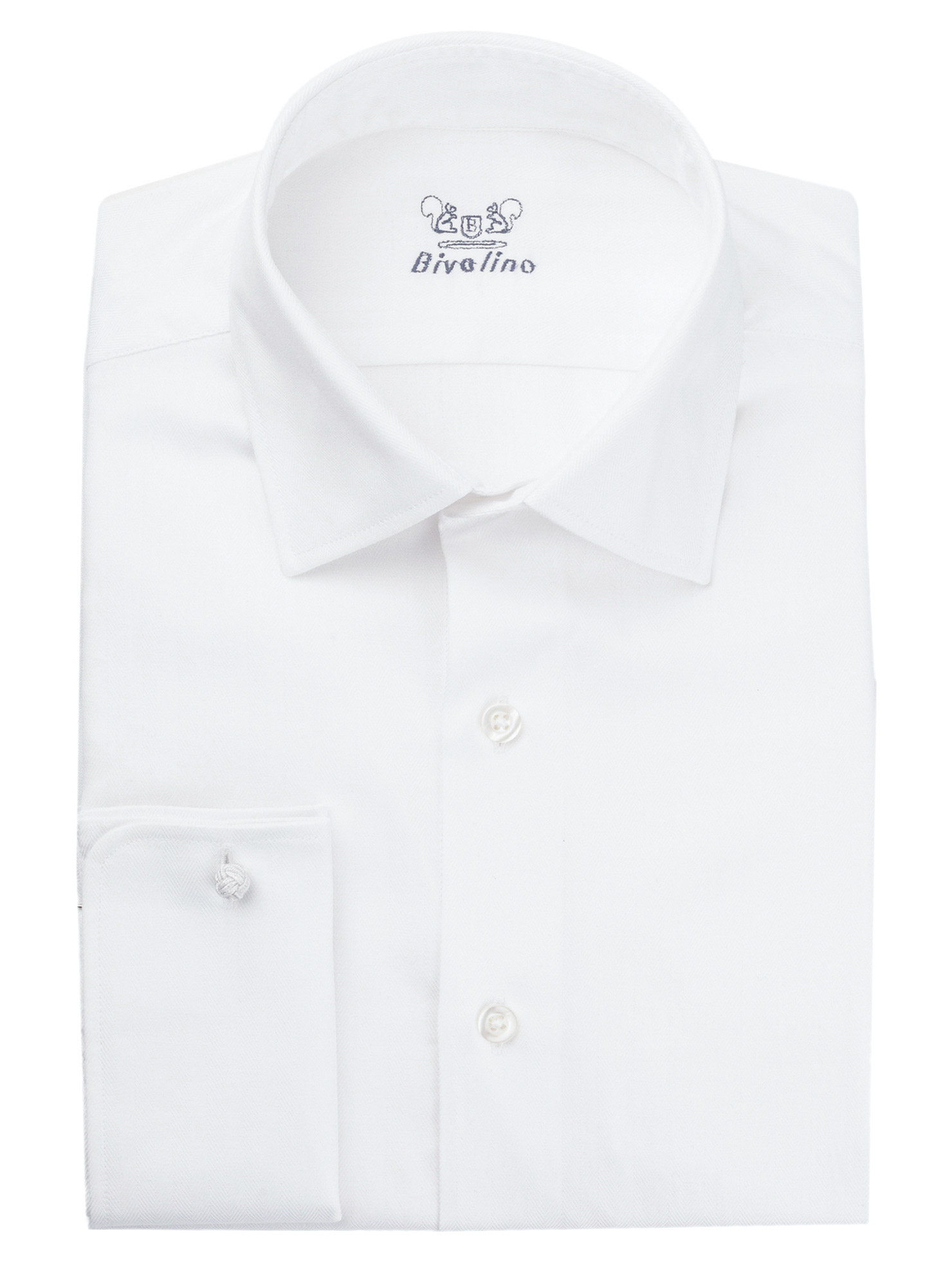 LUCCA - White herringbone tailored men shirt - CALVO 1