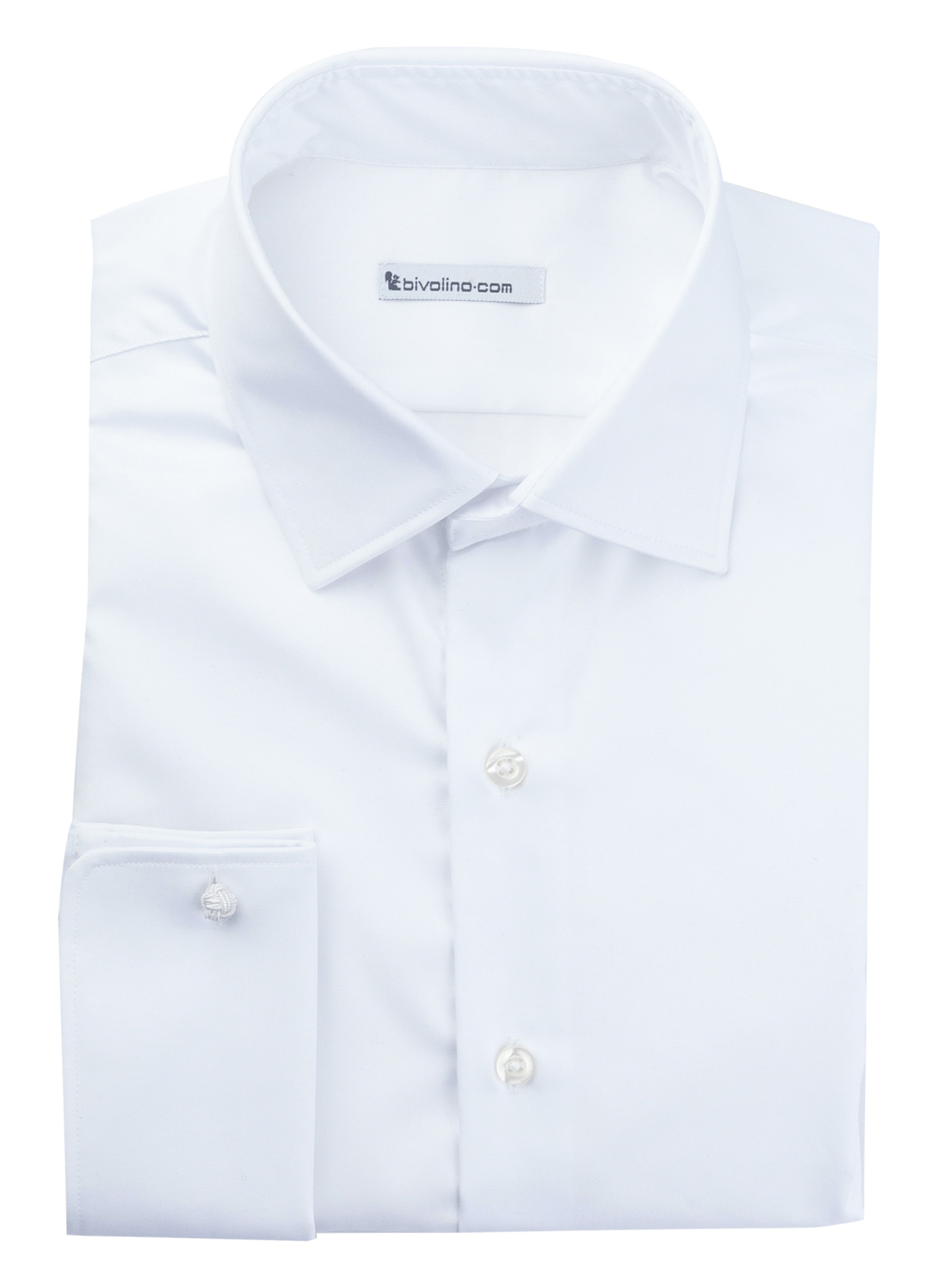 MACERATA - Sarga de algodón egipcio de doble torsión blanca camisa de hombre - MARZI 1