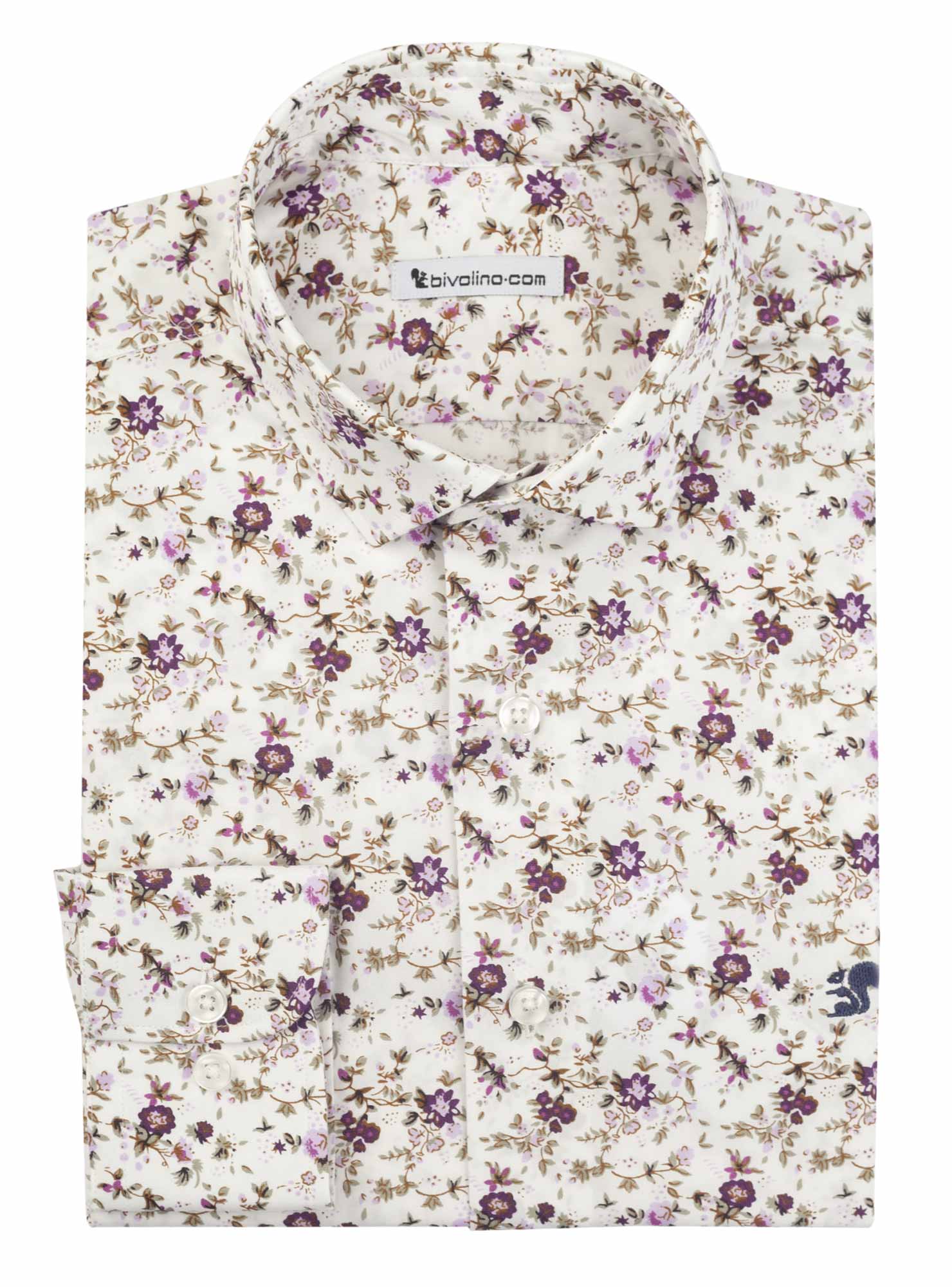 NOVARA - Poplin printed flowers tailored men shirt - San Francisco 1