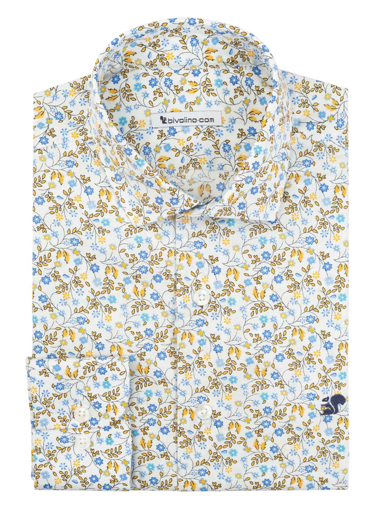 NOVARAA - chemise homme sur mesure Popeline imprimée fleurs - Tivol 5
