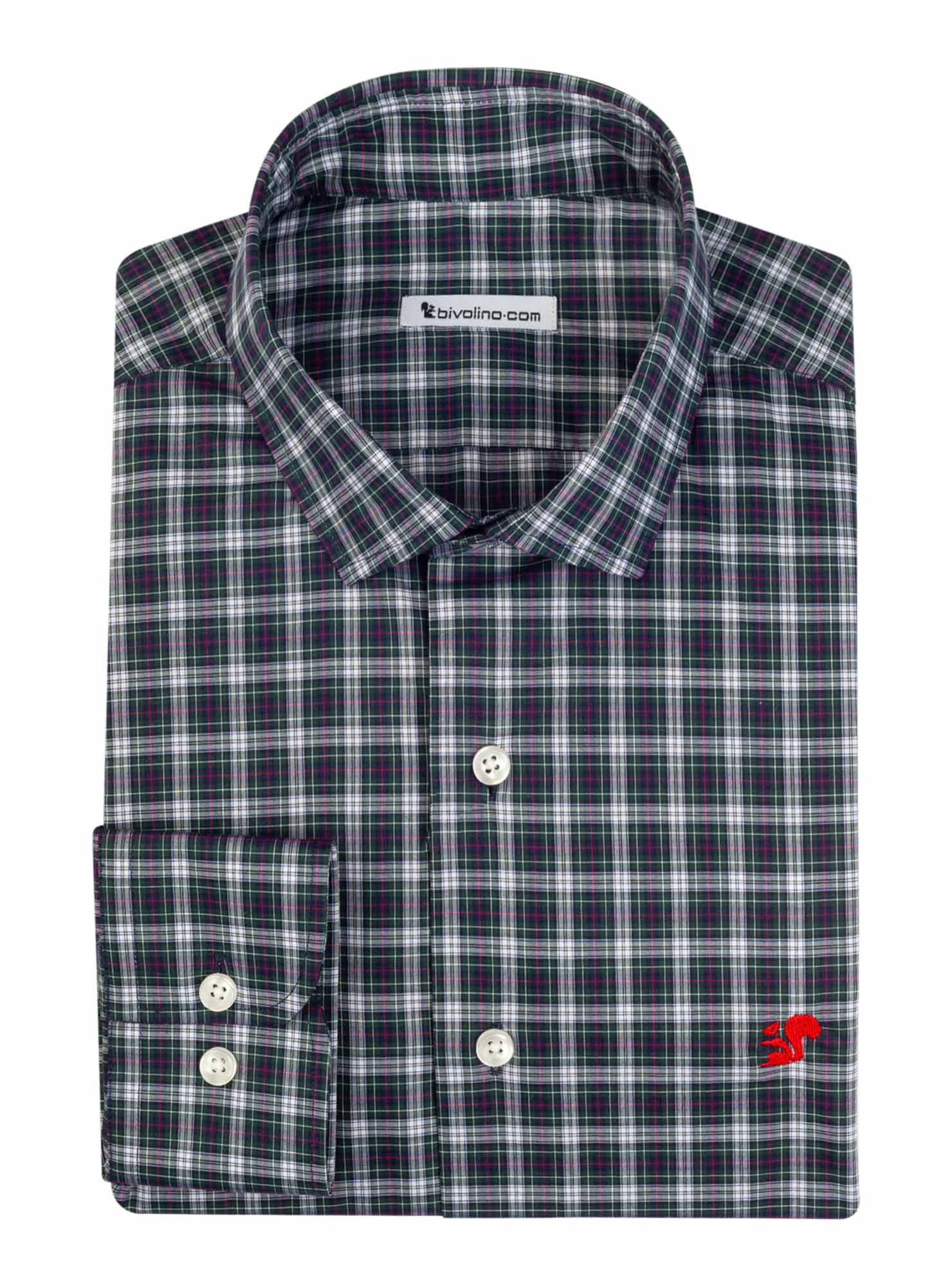PERRUGIA -  cotton zephyr summer check tailored men shirt - SCOTT 1