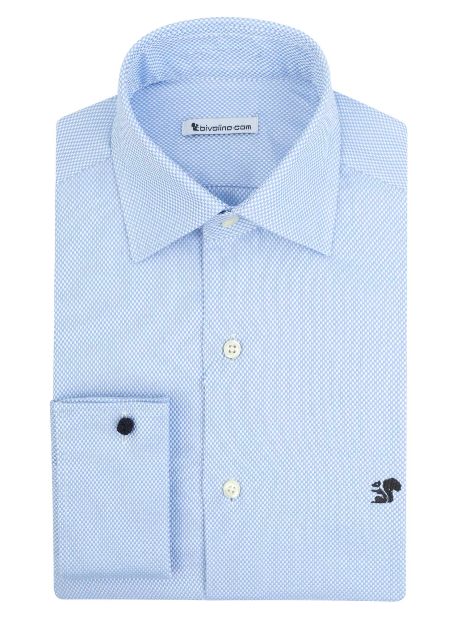 PORDENONE - dobby Royal Oxfrod blauw heren overhemd op maat - Bedford 2