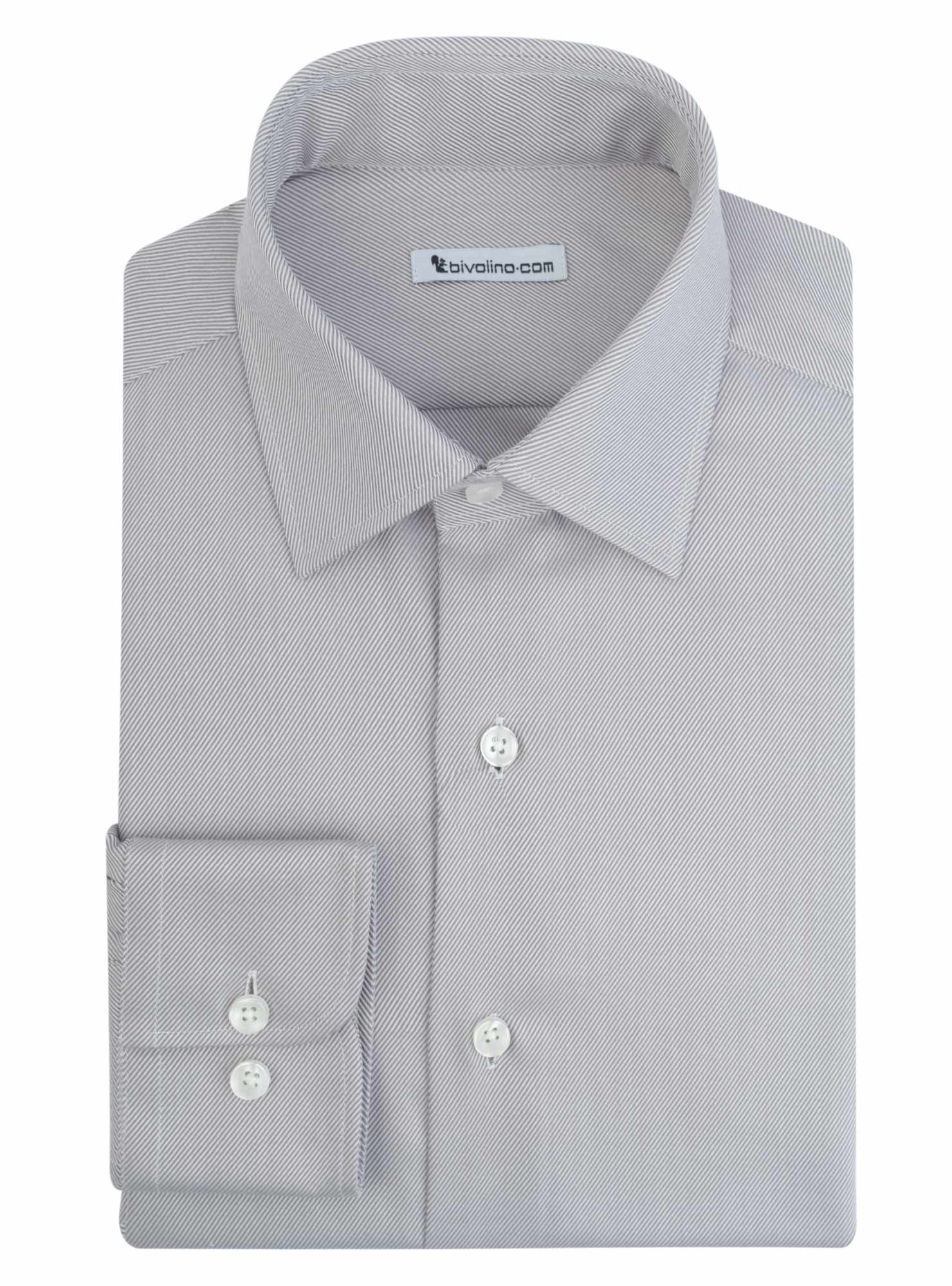 PRATO - gray twill tailored men shirt - ROCO 7