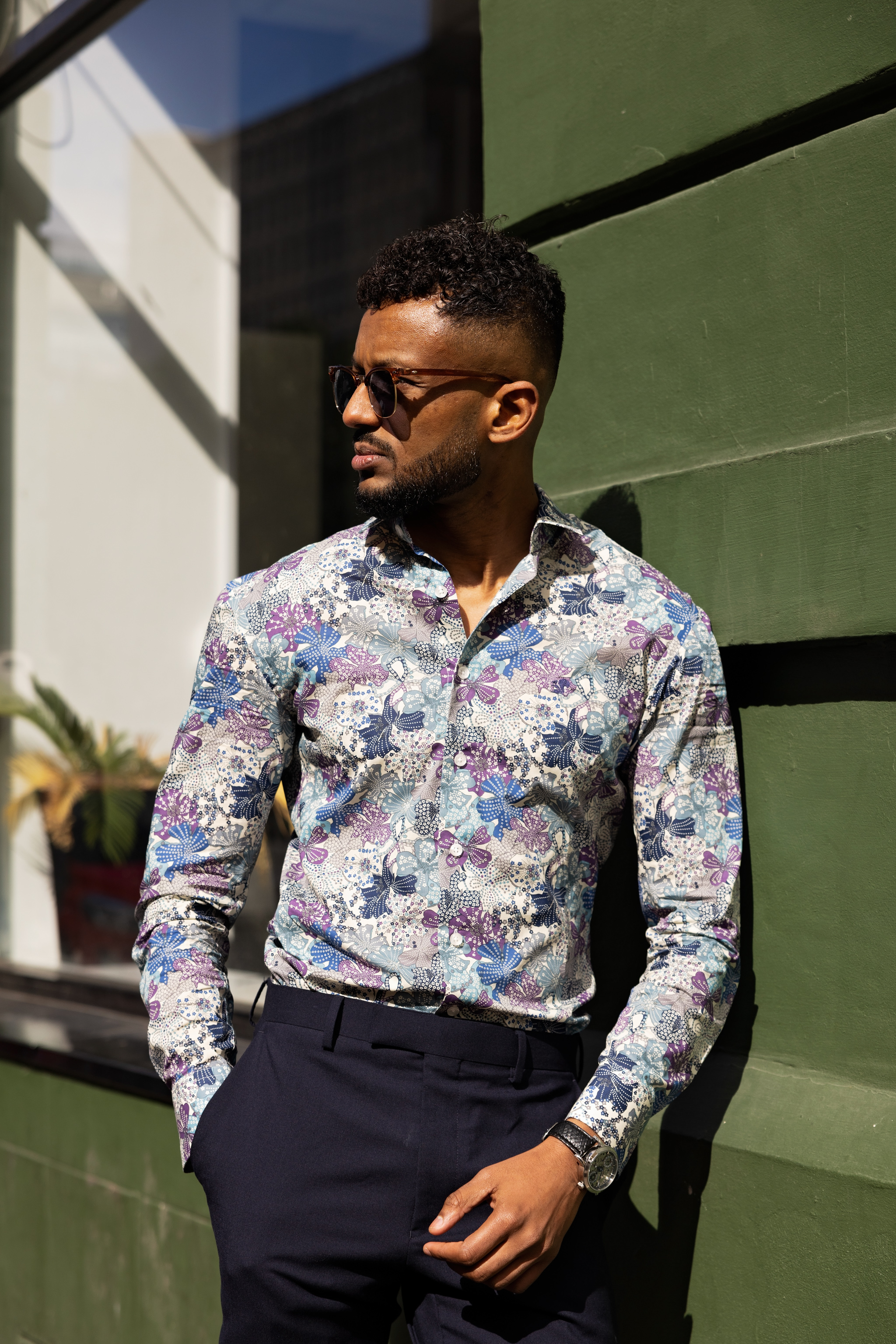 MONTECASTRILLI - fiori e prato tana paisley camicia da uomo - LIBERTY 7