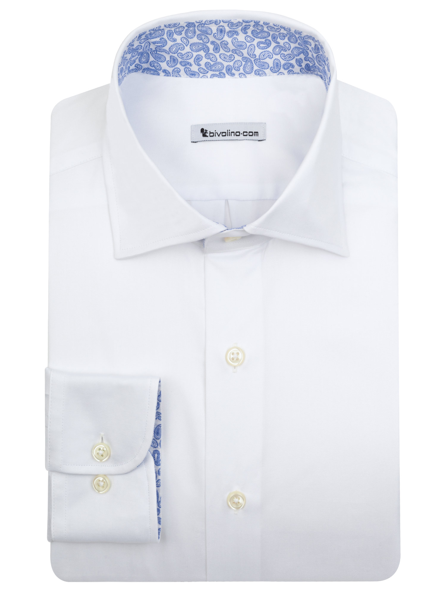 STRONGOLI - Twill bianco no stiro camicia da uomo - Opal 1