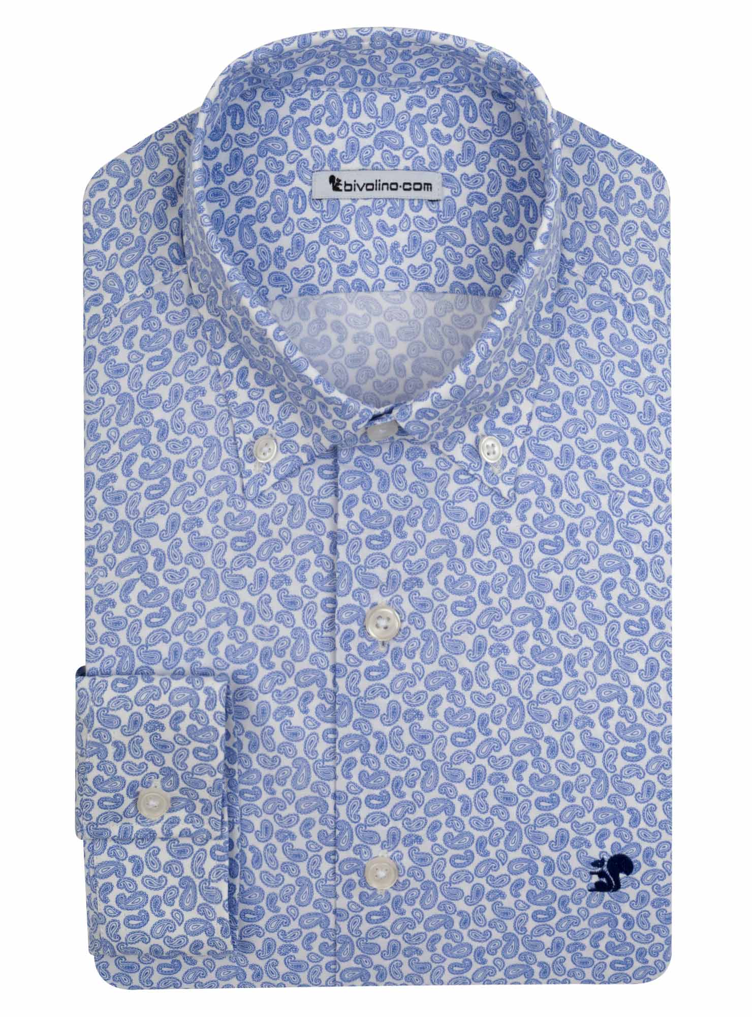 TEERNI - Print pattern cashmere  tailored men shirt - PAISLEY 4
