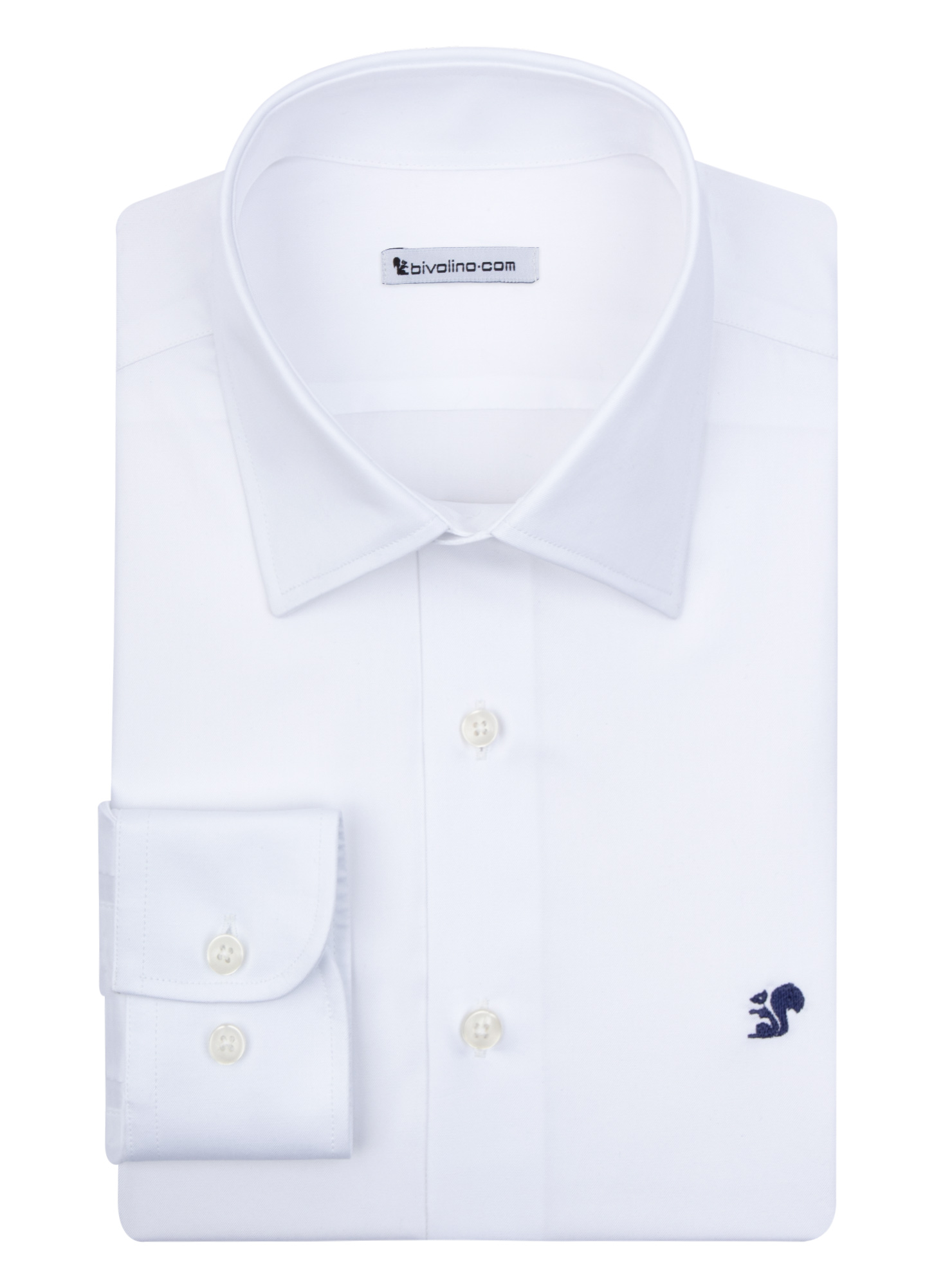 VIBO VALENTIA - Sarga de algodón egipcio de doble torsión blanca camisa de hombre - MARZI 1