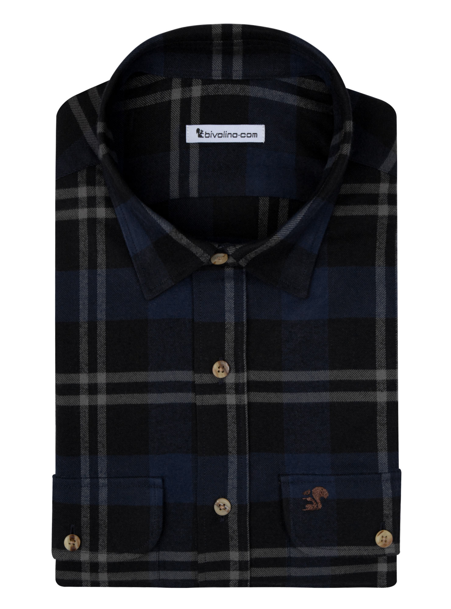 ABDENAGO - flannel check cotton tailored men overshirt - FLANNLE 1