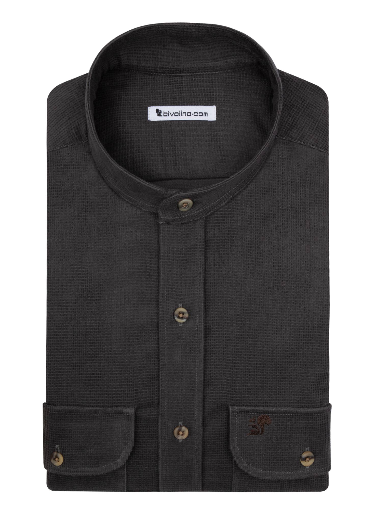 ABELARDO - algodón  gris caqui camisa de hombre - BUTTO 2