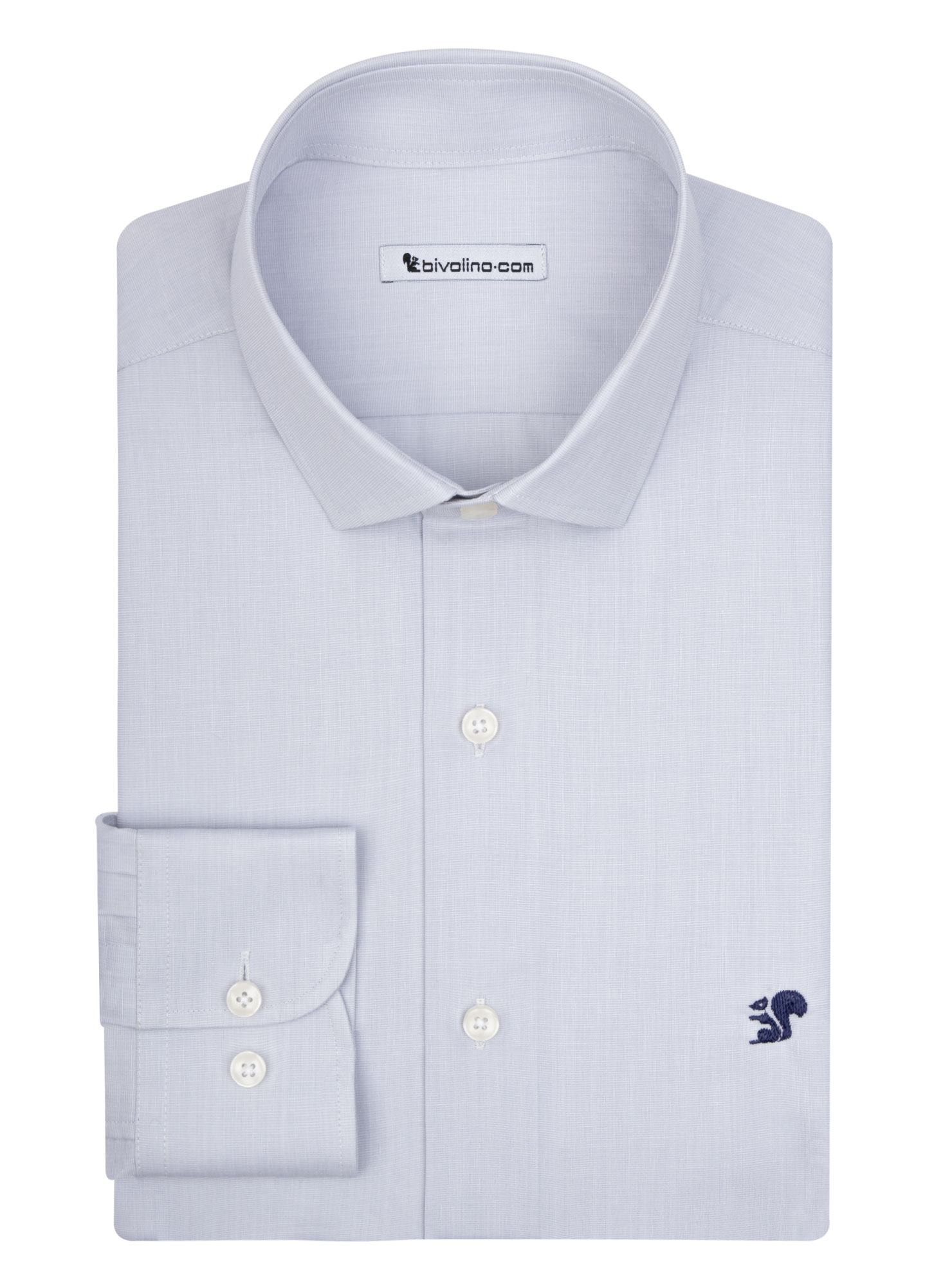 ABELINO - cotton grey fil-a-fil tailored men shirt - DROP 9