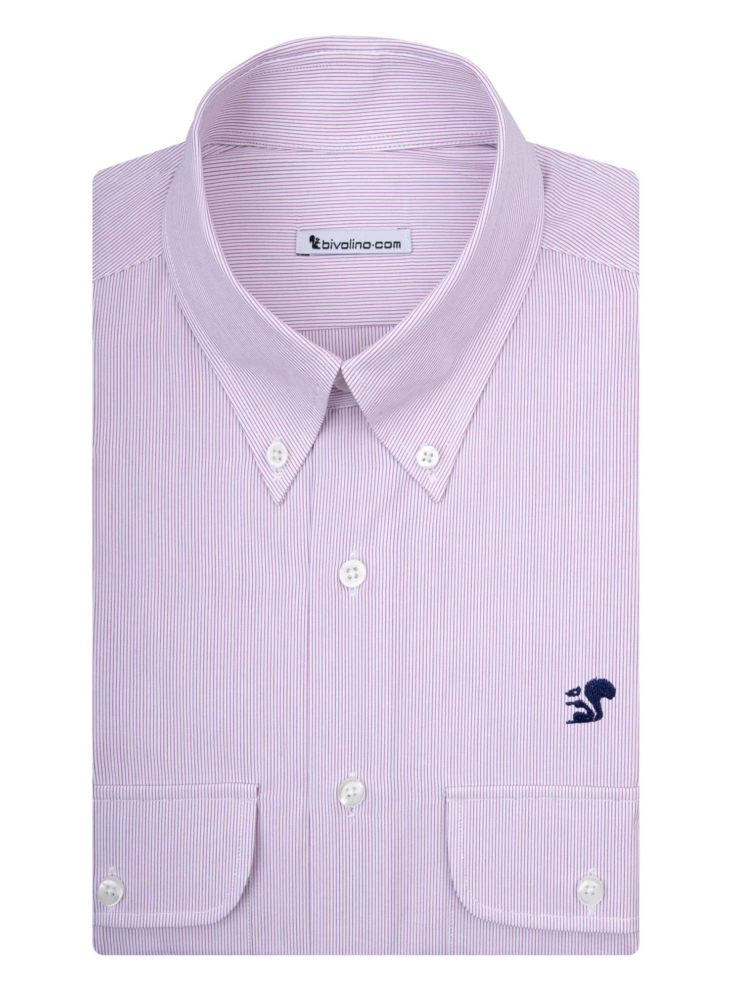 ADERITO - Popelín de rayas violeta camisa de hombre - ORIS 2-THOMAS MASON