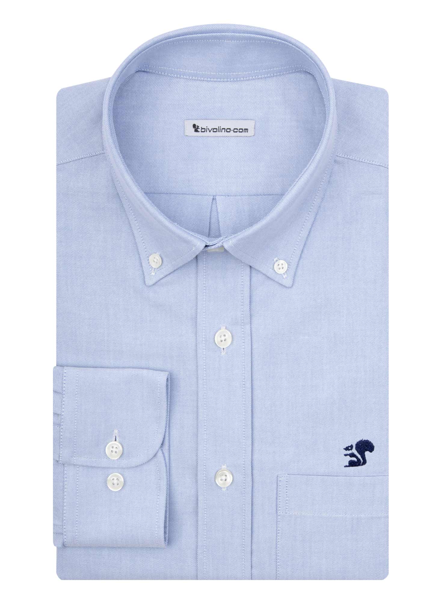 ALBOINO - oxford plain bleu shirt - DAMO 13