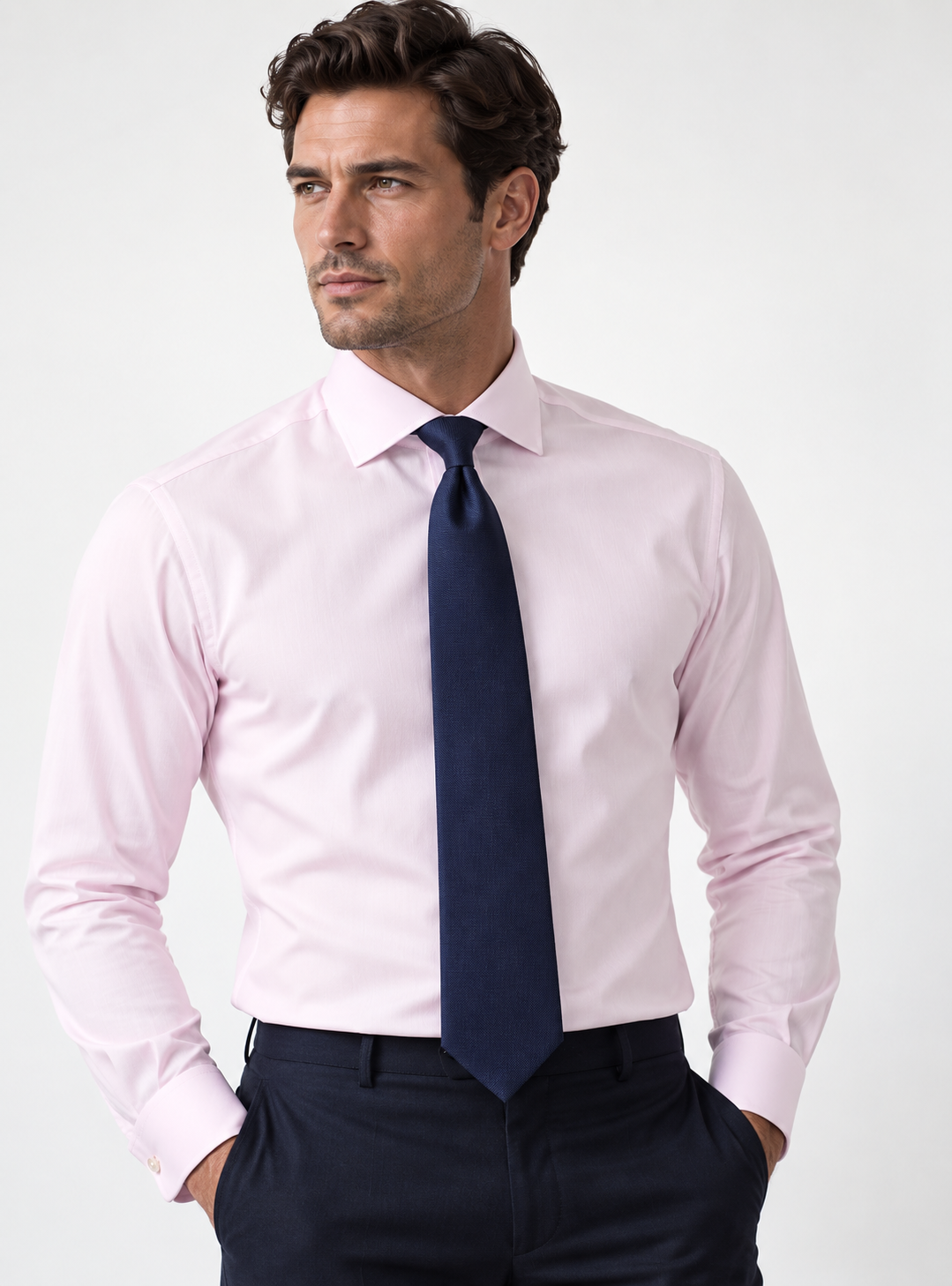QURRI - Camicia Pinpoint tinta unita rosa pallido - Stiro facile - OFFERTA 2